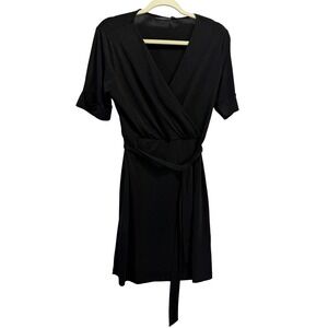 Apt 9 Womens Black Elbow Sleeve Knit Wrap Dress WA53G009RS Size M